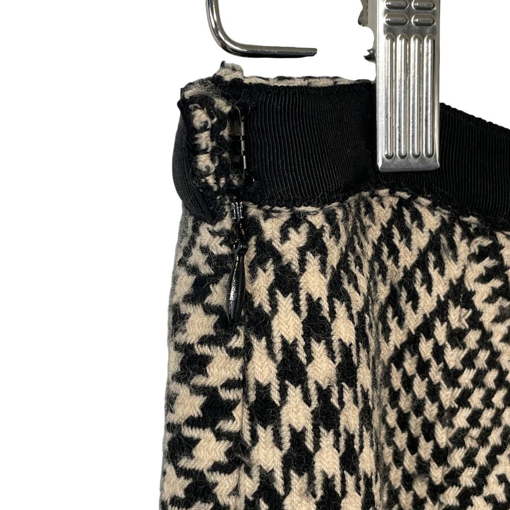 AK Anne Klein Skirt 100% Wool Houndstooth Tan Black Careerwear A-Line Size 8P - Picture 2 of 10